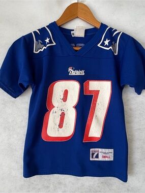 Vintage 90s New England Patriots Ben Coates NFL Football Logo 7 Youth Jersey